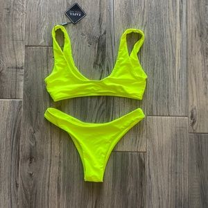 Neon yellow bikini size medium with tags